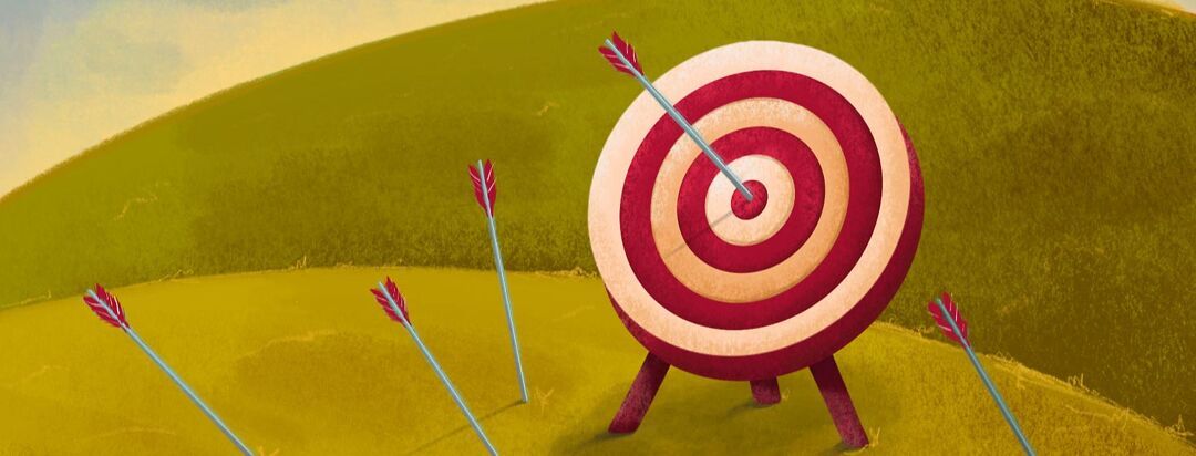 Target and arrows, bulls-eye